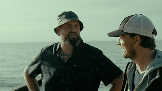 Jan 'Monchi' Gorkow, Lars Jessen (v.l.n.r.) in "Jetzt. Wohin. - Meine Reise mit Robert Habeck" (2025)