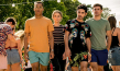 Jerry Hoffmann, Lea van Acken, Reza Brojerdi, Lucas Reiber (v.l.n.r.) in "Abikalypse" (2019); Quelle: Warner Bros. Pictures Germany, DFF, © 2019 Pantaleon Films GmbH, Warner Bros. Entertainment GmbH, Foto: Conny Klein