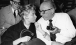 Karl-Heinz Kaesbach (Bavaria-Pressechef), Odile Versois, Robert Siodmak (v.l.n.r.)