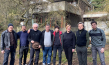 Côme Michaux Maimone, Mourade Zeguendi, Reinhold Vorschneider, Christoph Hochhäusler, Sophie Verbeeck, Bettina Brokemper, Louis-Do de Lencquesaing, Nassim Rachi (v.l.n.r.) beim Drehschluß von "Der Tod wird kommen" im April 2023