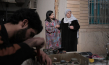 Sami Al Ali (vorne), Labwa Arab, Siham Mustafa (hinten, v.l.n.r.) in "Unser Fluss...Unser Himmel" (2023)