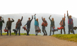 Serge Mateso, Laurenz Lerch, Janina Fautz, Anton Fuchs, Kya-Celina Barucki, Richard Fuchs, Samirah Breuer, Amelie Willberg, Michael Schweisser (v.l.n.r.) in "Leben ist jetzt - Die Real Life Guys" (2024)