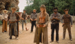 Merlin Sandmeyer, Pit Bukowski, Tobias van Dieken, Daniel Zillmann, Jessica Schwarz, Akeem van Flodrop, Tutty Tran (v.l.n.r.) in "Das Kanu des Manitu" (2025)