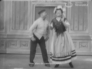 Screenshot mit Leonhard Haskel, Anna Müller-Lincke aus "Abends nach Neune: 'Duett aus Durchlaucht Radieschen.' Nr. 11" (1907); Quelle: DIF