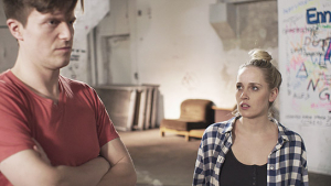 Michael Ransburg, Claudia Helene Hinterecker in "Wir drehen keinen Film" (2018); Quelle: Der Filmverleih, DFF, © Ulla Geiger