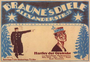Werbeplakat des Cabarets "Braunes Diele" Werbeplakat des Cabarets "Braunes Diele"