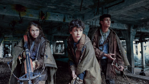 Henriette Confurius, David Ali Rashed, Emilio Sakraya (v.l.n.r.) in "Tribes of Europa" (2021); Quelle: Netflix, DFF, © Gordon Timpen