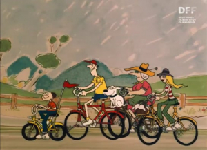 Screenshot aus "TRIMM AKTION 8 'Radfahren' (Familie)" (1979?); Quelle: DFF