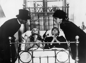 Rolf Ludwig, Heidemarie Wenzel, Jan Spitzer, Katharina Lind (v.l.n.r.) in "Abschied" (1968), Quelle: DFF, © DEFA-Stiftung
