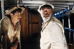 Huerequeque Enrique Bohórquez, Paul Hittscher (v.l.n.r.) in "Fitzcarraldo" (1982)