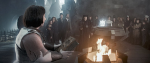 Michael Herbig, Nelly Hoffmann, Mina Tander, Rick Kavanian, Christoph Maria Herbst, Charlotte Schwab (1.-6.v.l.n.r.) in "Hui Buh und das Hexenschloss" (2022)