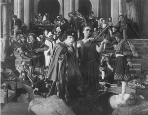 Julietta Brandt (mit Violine), Marga Kierska (vorne) in "Die Pest in Florenz" (1919)