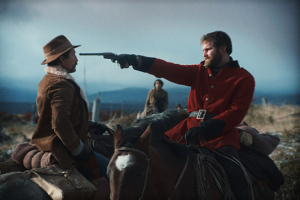 Benjamin Westfall, Camilo Arancibia, Mark Stanley (v.l.n.r.) in "Colonos" (2023)
