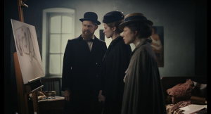 Moritz Führmann, Katharina Stark, Esther Maria Pietsch (v.l.n.r.) in "Bernhard Hoetger - Zwischen den Welten" (2024)