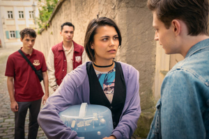 Tomomi Themann, Philip Müller (vorne v.l.n.r.) in "Die Schule der magischen Tiere 4" (2025)