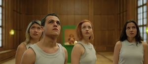 Nhung Hong, David Ali Rashed, Sarah Mahita, Beritan Balci (v.l.n.r.) in "Zweigstelle" (2025) Nhung Hong, David Ali Rashed, Sarah Mahita, Beritan Balci (v.l.n.r.) in "Zweigstelle" (2025)