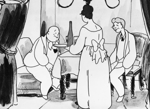 Episode "Knopp und Mücke beim nächtlichen Bummel" aus "Tobias Knopp, Abenteuer eines Junggesellen" (1950)