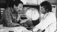 Lutz Riemann, Roman Kaminski (v.l.n.r.) in "Der Hut des Brigadiers" (1986); Quelle: DFF, © DEFA-Stiftung, Jörg Erkens