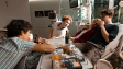 Klaus Steinbacher, Roland Schreglmann, Johannes Nussbaum,  Leonard Scheicher (v.l.n.r.) in "Hannes" (2020); Quelle: Studiocanal, DFF, © Studiocanal GmbH, Luis Zeno Kuhn