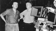 Franz Schroedter, Fritz Arno Wagner (v.l.n.r.) bei den Dreharbeiten zu "Aus eigener Kraft" (1954)